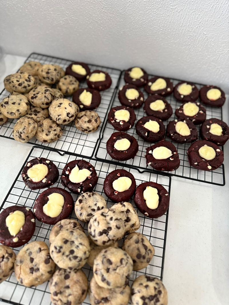 Stuffed cookies — red velvet cheesecake, Biscoff, cookies and cream
